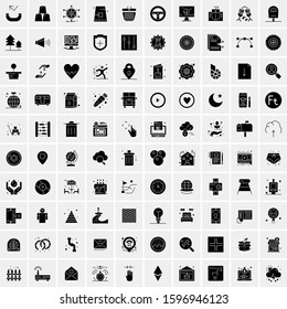 Set of 100 Glyph Universal Business Icons Vector