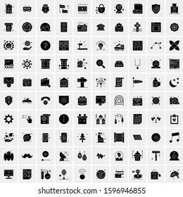 Set of 100 Glyph Universal Business Icons Vector