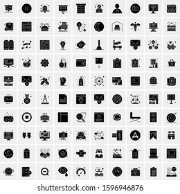 Set of 100 Glyph Universal Business Icons Vector