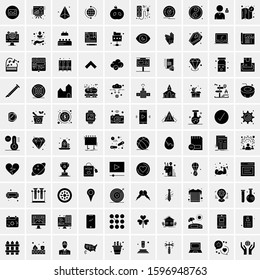 Set of 100 Glyph Universal Business Icons Vector