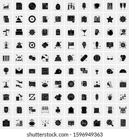 Set of 100 Glyph Universal Business Icons Vector