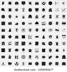 Set of 100 Glyph Universal Business Icons Vector