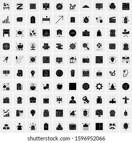 Set of 100 Glyph Universal Business Icons Vector