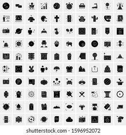 Set of 100 Glyph Universal Business Icons Vector