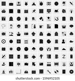 Set of 100 Glyph Universal Business Icons Vector