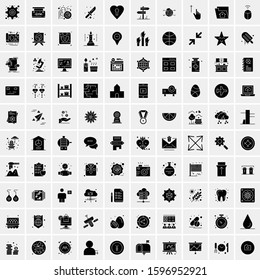 Set of 100 Glyph Universal Business Icons Vector