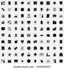 Set of 100 Glyph Universal Business Icons Vector