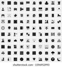 Set of 100 Glyph Universal Business Icons Vector