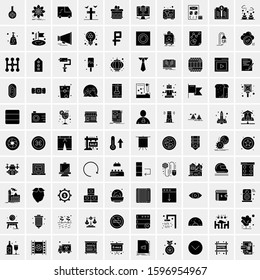 Set of 100 Glyph Universal Business Icons Vector