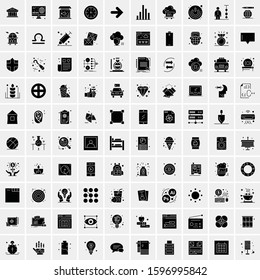 Set of 100 Glyph Universal Business Icons Vector