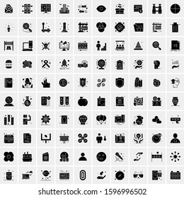 Set of 100 Glyph Universal Business Icons Vector