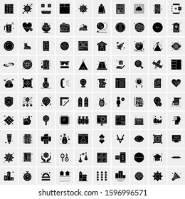 Set of 100 Glyph Universal Business Icons Vector