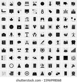 Set of 100 Glyph Universal Business Icons Vector