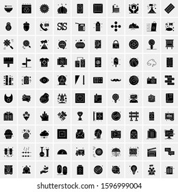 Set of 100 Glyph Universal Business Icons Vector