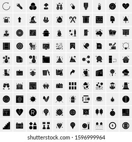 Set of 100 Glyph Universal Business Icons Vector