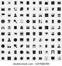 Set of 100 Glyph Universal Business Icons Vector