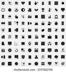 Set of 100 Glyph Universal Business Icons Vector