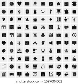 Set of 100 Glyph Universal Business Icons Vector