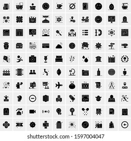 Set of 100 Glyph Universal Business Icons Vector