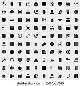 Set of 100 Glyph Universal Business Icons Vector