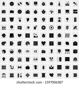Set of 100 Glyph Universal Business Icons Vector