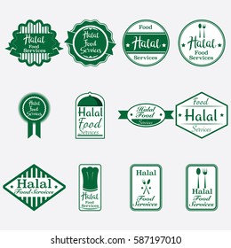 set of 100% halal (permissible) / hundred percent icon. vector illustration