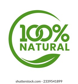 Set 100% Natural and organic Product Vector Icon Circle Sign. Healthy Food Emblem. Organic food Badge.	