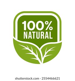Set 100% Natural and organic Product Vector Icon Circle Sign. Healthy Food Emblem. Organic food Badge.