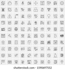 Set of 100 Simple Line Icons Maps, Navigation, Military, Law Enforcement, Travel