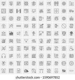 Set of 100 Simple Line Icons Maps, Navigation, Military, Law Enforcement, Travel