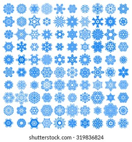  set of 100 snowflakes icons