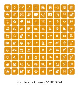 Set of 100 Universal Icons. Simple Flat Style. Business, internet, web design, random pictogram.