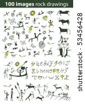 Set of 100 vector rock drawings