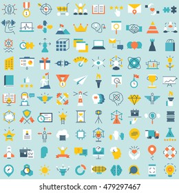 Set of 100 vector social media icons. Flat style design - part 3 - vector icons