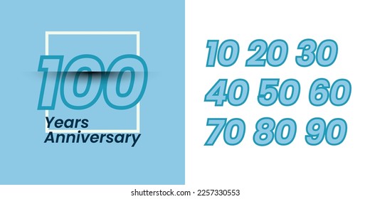 Set of 100 years anniversary illustration template design