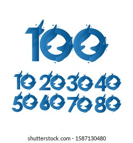 set 100 years anniversary vector template. Design for your celebration. Design for advertising, poster, banner or print.
