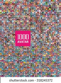 Set of 1000 color,diferent avatar