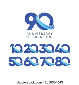 set 100th anniversary vector template. Design for celebration, greeting cards or print.