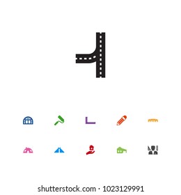 Set of 11 architecture icons set. Collection of botanical garden, garage, meter and other elements.