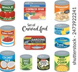 Set of 11 canned foods
