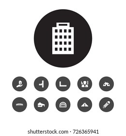 Set Of 11 Design Icons Set.Collection Of Meter, Aztec Pyramid, Way And Other Elements.
