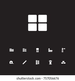 Set Of 11 Design Icons Set.Collection Of Air Traffic Controller, Property, Brickwork And Other Elements.