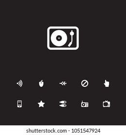 Set of 11 entertainment icons set. Collection of wireless, tv set, favorite and other elements.