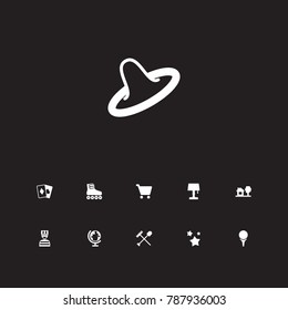 Set Of 11 Hobby Icons Set.Collection Of Golf, Tool, Sparkle And Other Elements.