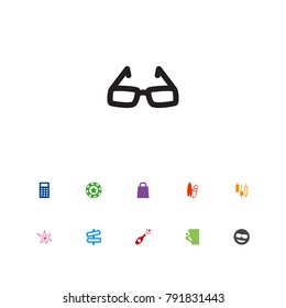 Set Of 11 Hobby Icons Set.Collection Of Bomb, Celebration, Calculator And Other Elements.
