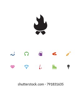 Set Of 11 Hobby Icons Set.Collection Of Sport, Tobacco, Celebration And Other Elements.