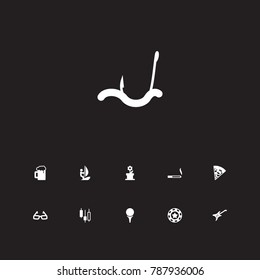 Set Of 11 Lifestyle Icons Set.Collection Of Rock, Pizzeria, Infographic And Other Elements.