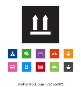 Set Of 11 Logistic Icons Set.Collection Of Sandwatch, Automobile, Arrow Elements.