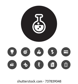 Set Of 11 Logistic Icons Set.Collection Of Flower, Trip, Position And Other Elements.