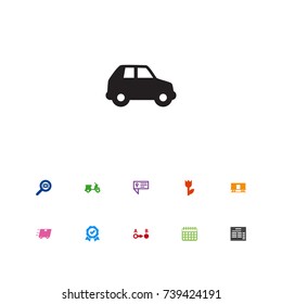 Set Of 11 Logistic Icons Set.Collection Of Direction, Magnifier, Train And Other Elements.